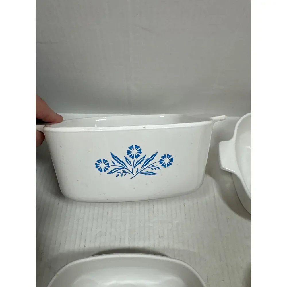 Corningware Lot of 4‎ - Blue Cornflower -  A-11/2-B,  P-1-B, A-1-B,  A-1-B White